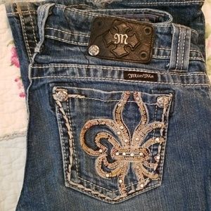 Miss Me Fleur De Lis Boot Cut Jeans